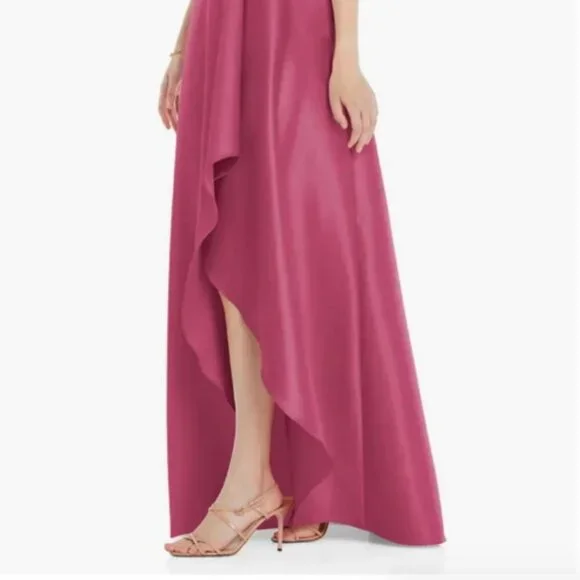 Alfred Sung Tea Rose Strapless Satin Gown D832